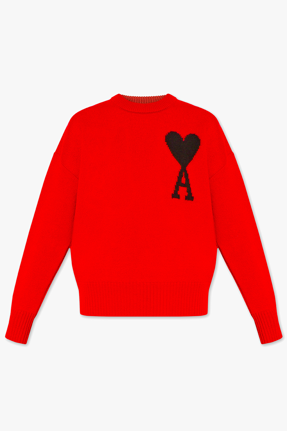 Red Wool sweater with logo Ami Alexandre Mattiussi - Vitkac Canada
